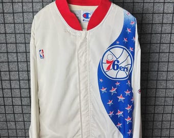 Vintage 90s Champion NBA Philadelphia 76ers Stars Jacket