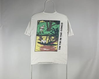 Tin tin in the Congo vintage 90s the adventures movie tee
