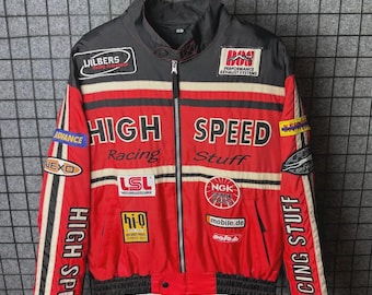High Speed Racing Stuff USA Moto Bike Jacket Vintage