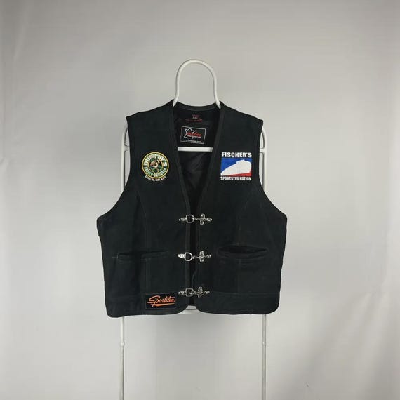 ヴィンテージレザーベスト バイカークラスプ サイズ XXLarge - Etsy 日本