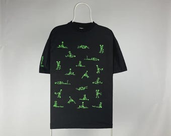 Vintage Bone In Love Kamasutra Sex Position skull tshirt