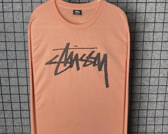 Koszulka Stussy Streetwear z długim rękawem i dużym logo, rozmiar M