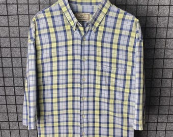 Thomas Burberry Vintage Tartan Short Sleeve Shirt Size XL