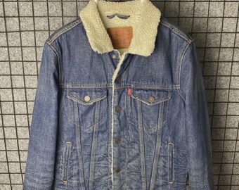 Levis Snap Button Sherpa Trucker Denim Jacket Size XS