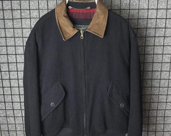 Vintage Navy&Green wool jacket 90s size Medium