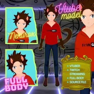 Male Premade Vtuber Model,  Ready to Use, Fully Rigged, Anime Vtuber, Live2d Premade Model, FullBody Vtuber, Twitch Vtuber Commission