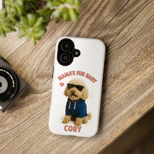Personalized Pet iPhone Case (Cartoon or Realistic) - Pet Lover Gift, Mother's Day, Custom Fur Baby, Dog or Cat Accessories, Kid iPhone Case