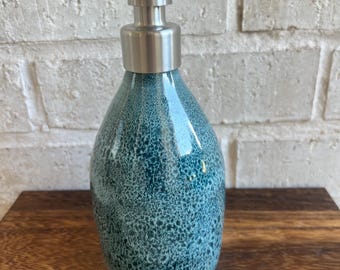 Handmade Ceramic Soap Dispenser: Custom Glaze, Wheel Thrown