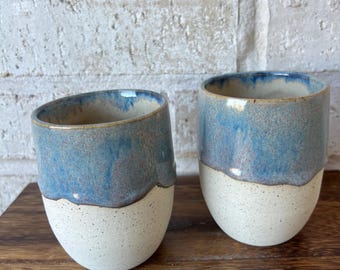 Keramik handgefertigte zierliche stammlose Weingläser