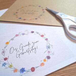 Geburtstagskarte, Ois Guade, Bayrisch, Grußkarte