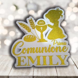 Scritta La Mia Prima Comunione con nome Personalizzabile in Polistirolo – Decorazione Tavolo o Parete – Festa Comunione Bambino/a