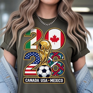 World Cup 2026 Soccer Host Cities T-Shirt: USA, Canada, Mexico Soccer Fan Tee