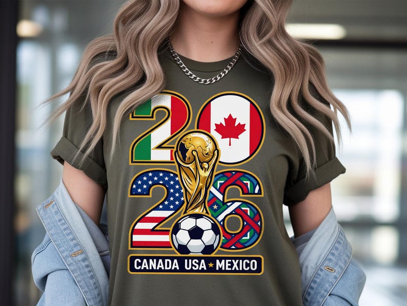 World Cup 2026 Soccer Host Cities T-Shirt: USA, Canada, Mexico Soccer Fan Tee