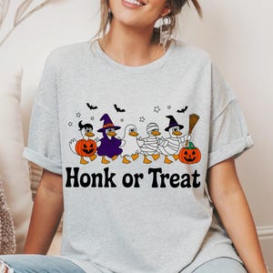 Funny Halloween Duck PNG Sublimation Design – Honk or Treat Goose Clipart, Cute Duck Costume Art for Kids Shirts, Fall Printable Image