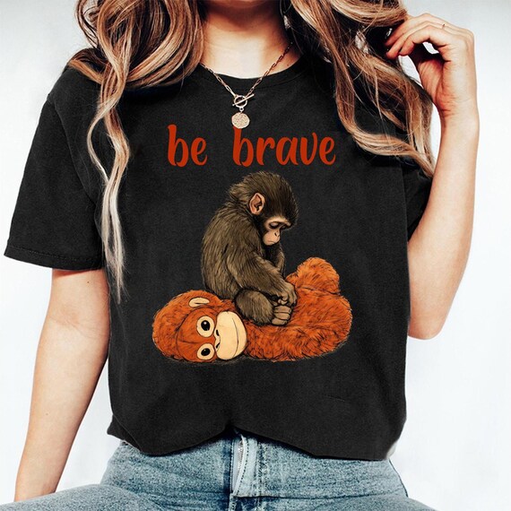 Be Brave Monkey PNG, Dear Punch Png, Punch Monkey Png, Viral Baby Monkey Inspired Png, Emotional Plush Toy Illustration, Cute Baby Monkey