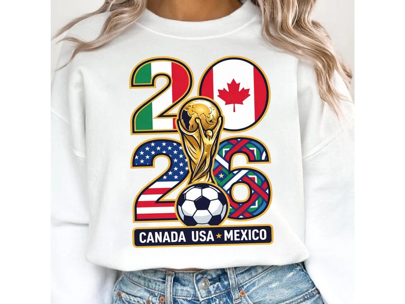 World Cup 2026 Soccer Host Cities T-Shirt: USA, Canada, Mexico Soccer Fan Tee