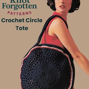 Vintage Crochet Tote Bag Pattern - Crochet Circle Bag Pattern – Retro Crochet Pattern - Market Bag – Easy Round Handbag – PDF Only