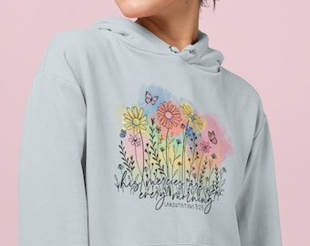 His Mercies Inspirational Design Comfort Soft Cotton Hoodie