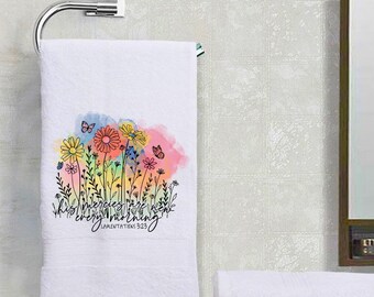 His Mercies Inspirational Design Decorative Terry Cloth Cotton Hand Towel