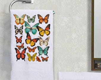 Butterfly Lineup Decorative Terry Cloth Cotton Hand Towel