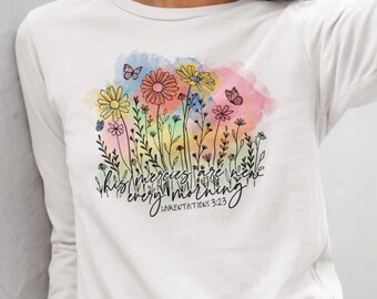 His Mercies Inspirational Design Comfort Soft Long Sleeve T-shirt
