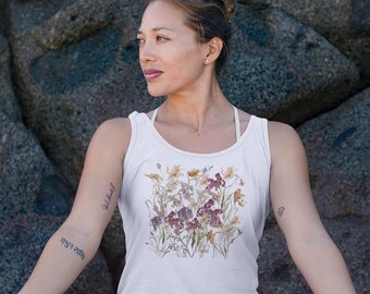 Vintage Dried Wildflowers Design Comfort Soft Tank Top