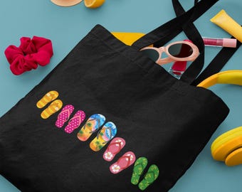 Flipflops Summer Design Cotton Tote Bag