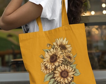 Sunflower Bunch Country Design Cotton Tote Bag