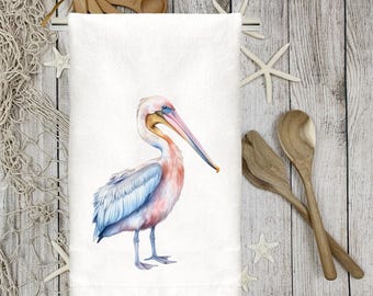 Pelican Nautical Design Decorative Natural Cotton Hand-Tea Towel