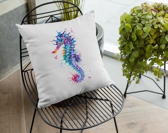 Majestic Seahorse Nautical Design Soft Cotton Pillow Cover