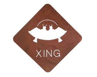 UFO Crossing Steel Refrigerator Magnet - Free Shipping in US
