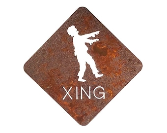 Zombie Crossing Steel Refrigerator Magnet - Free Shipping in US