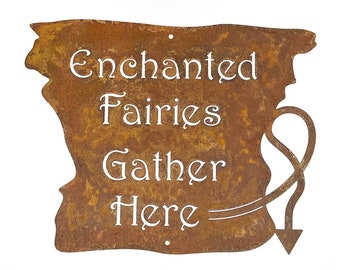 Enchanted Fairies Gather Here Wall Sign - Free Shipping in US