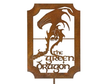 Green Dragon LOTR Garden Stick Sign Yard Art - Free Shipping in US