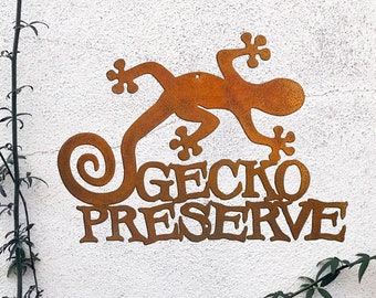 Gecko Preserve Wall Sign - Free Shipping in US