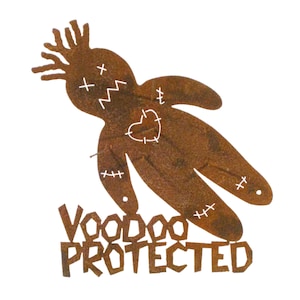 Voodoo Doll Protected Metal Wall Sign Free Shipping in US image 1