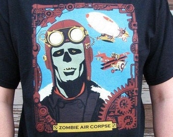 Zombie Shirt - Zombie Air Corpse WPA Poster T-Shirt - FREE shipping in US