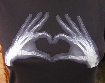 Heart Shaped Hands of Love - Xray Hands T-Shirt - FREE shipping in US