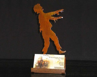 Zombie Walking Profile Silhouette Business Card Holder - FREE SHIPPING in US