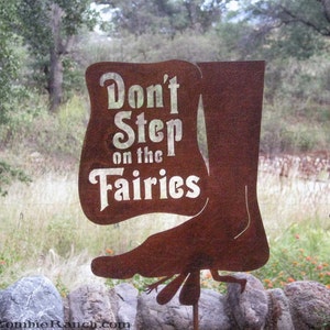 Don't Step on the Fairies Yard Garden Sign - Free Shipping to US