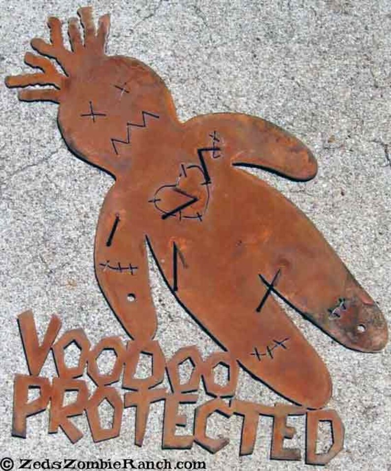 Voodoo Doll Protected Metal Wall Sign Free Shipping in US image 2