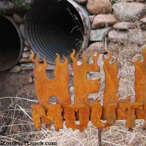 Hell Mouth Metal Steel Garden Yard Sign Free Shipping to US image 1