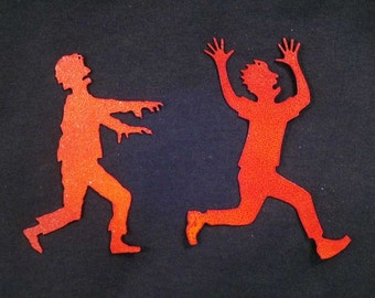 Zombie Chasing Victim Hanging Ornaments (Set of Two) - FREE SHIPPING - SALE