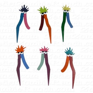 Mome Raths Plant and Garden Stake set of 6 Alice in Wonderland Free Shipping in US image 1