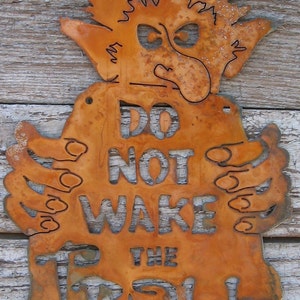 Do Not Wake the Troll Steel Wall Sign Free Shipping in US image 3