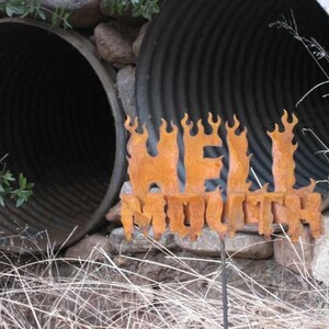 Hell Mouth Metal Steel Garden Yard Sign Free Shipping to US image 3