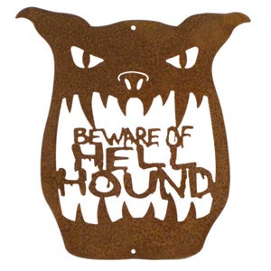 Letrero de pared "Cuidado con el sabueso del infierno" - Envío gratuito en EE. UU.