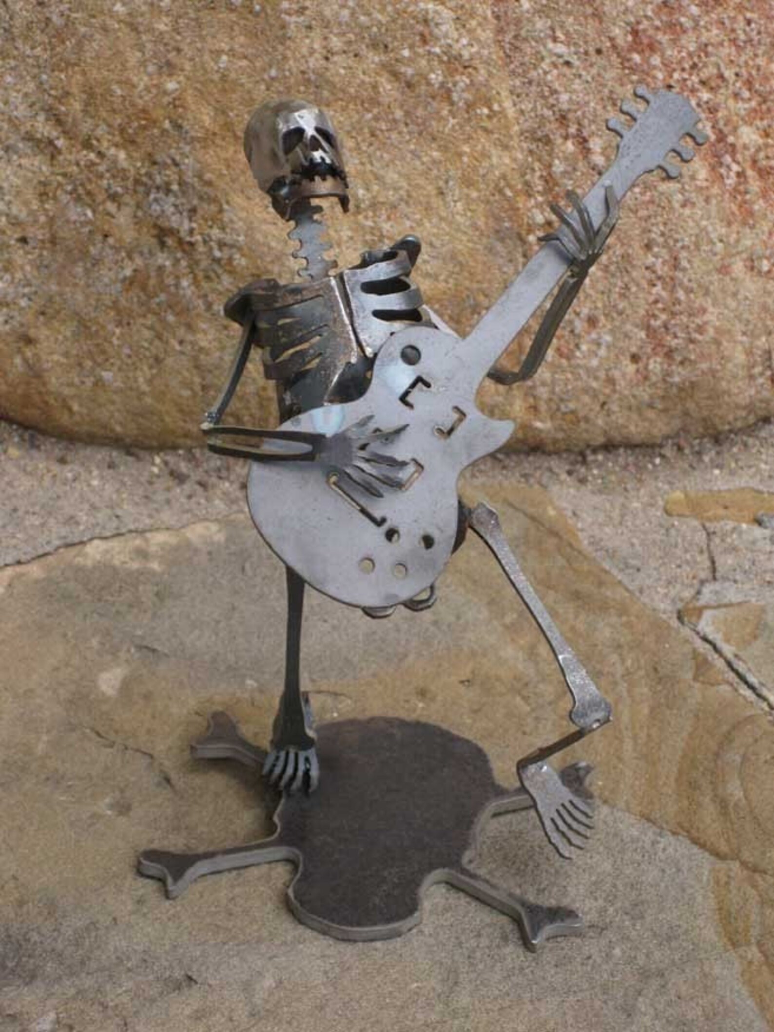 Zombie squelette musicien guitare Solo Sculpture en métal Etsy