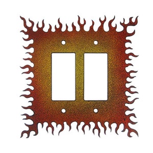 Decorative Lightswitch Flames - Double Switch - Free Shipping in US