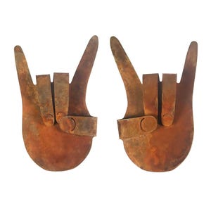 Rock On Hands Metal Wall Decor (set of 2) - Free Shipping in US